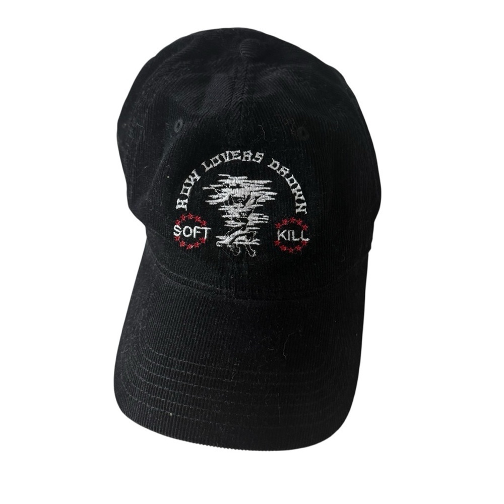 LIMITED Soft Kill How Lovers Drown Corduroy Embroidered Hat Black/White/Red